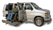 Nor-Cal full size Ford drop floor wheelchair conversion with platform lift